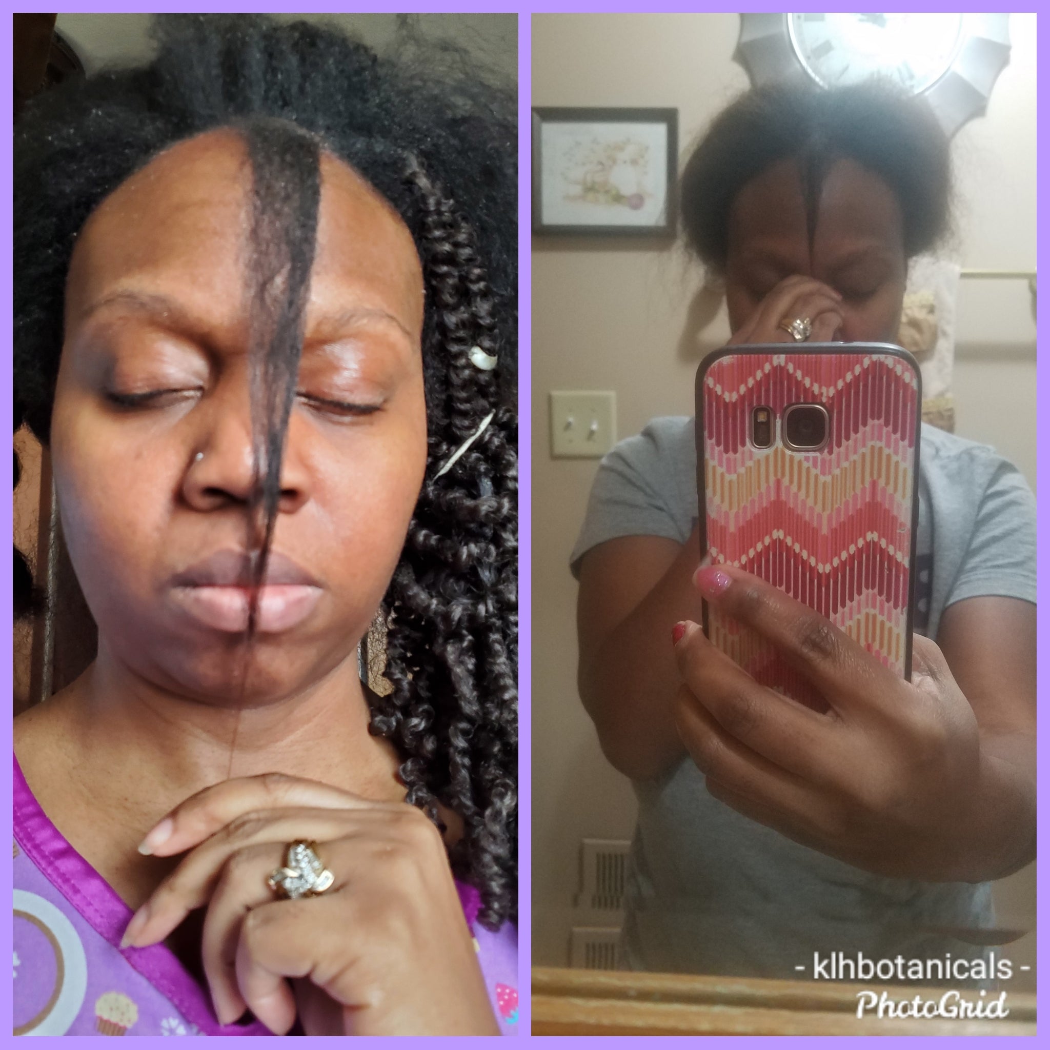KLH BOTANICALS owner Karisa Hill's results from using greenhouse hair growth oil